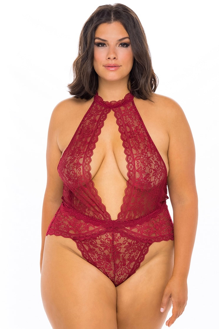 Plus size collared teddy Alisson