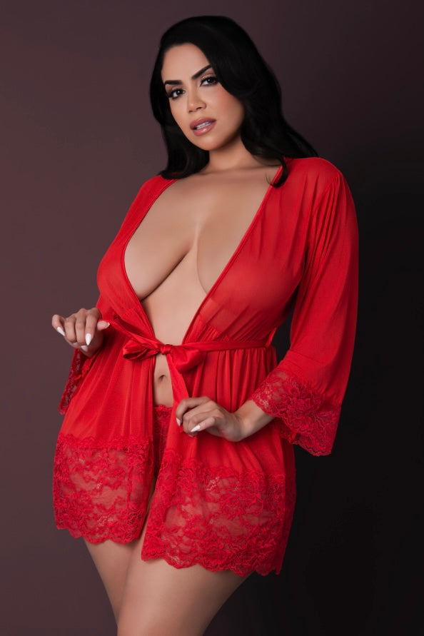 Plus size Sugar High 3/4 Sleeve Robe