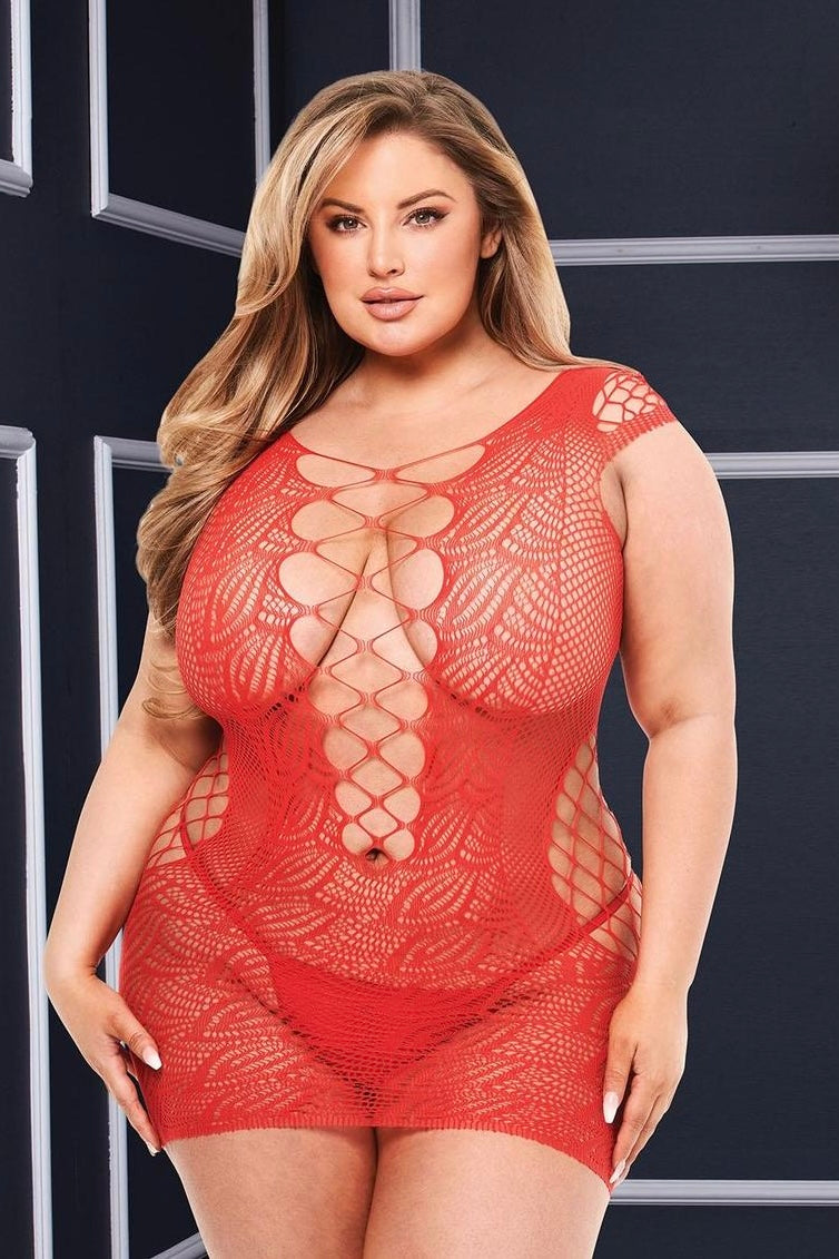 Plus size corset mini dress