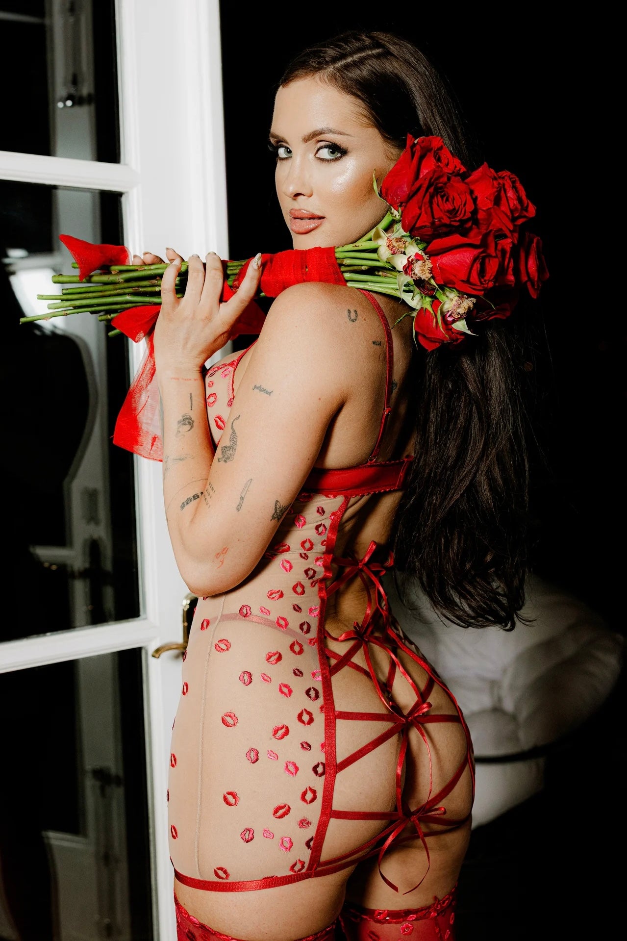 Plus size Angelina lips chemise set