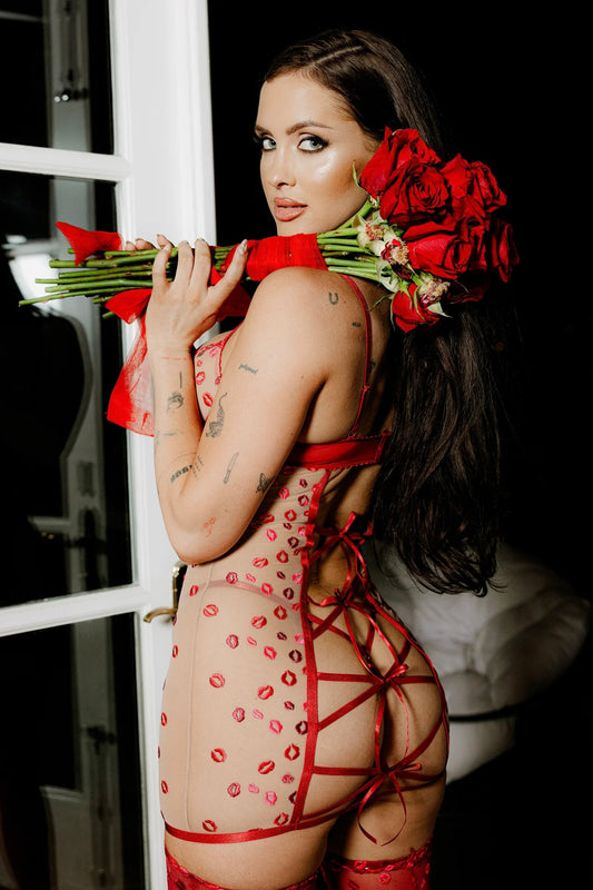 Plus size Angelina lips chemise set