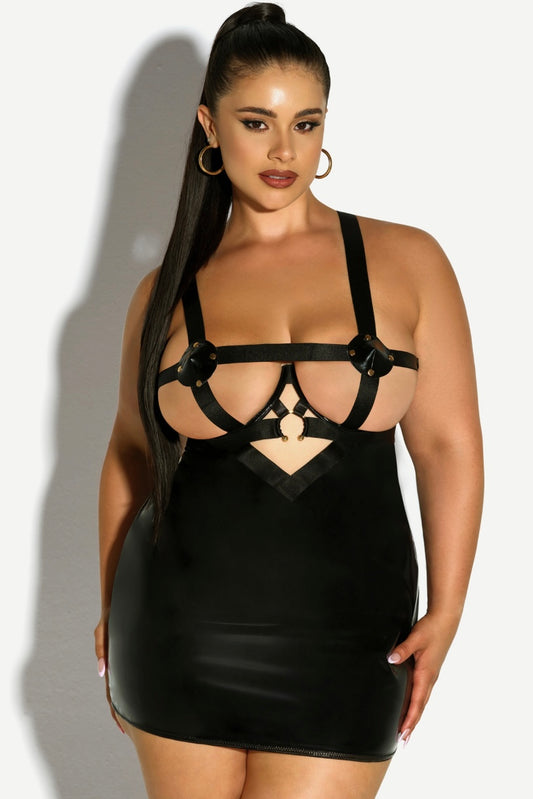 Plus size Erotic dress black