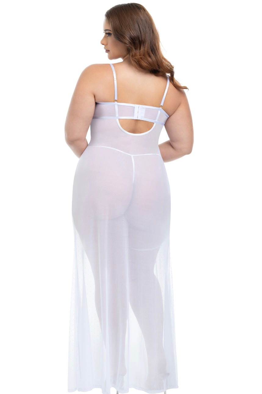 Plus size Livia dot mesh gown