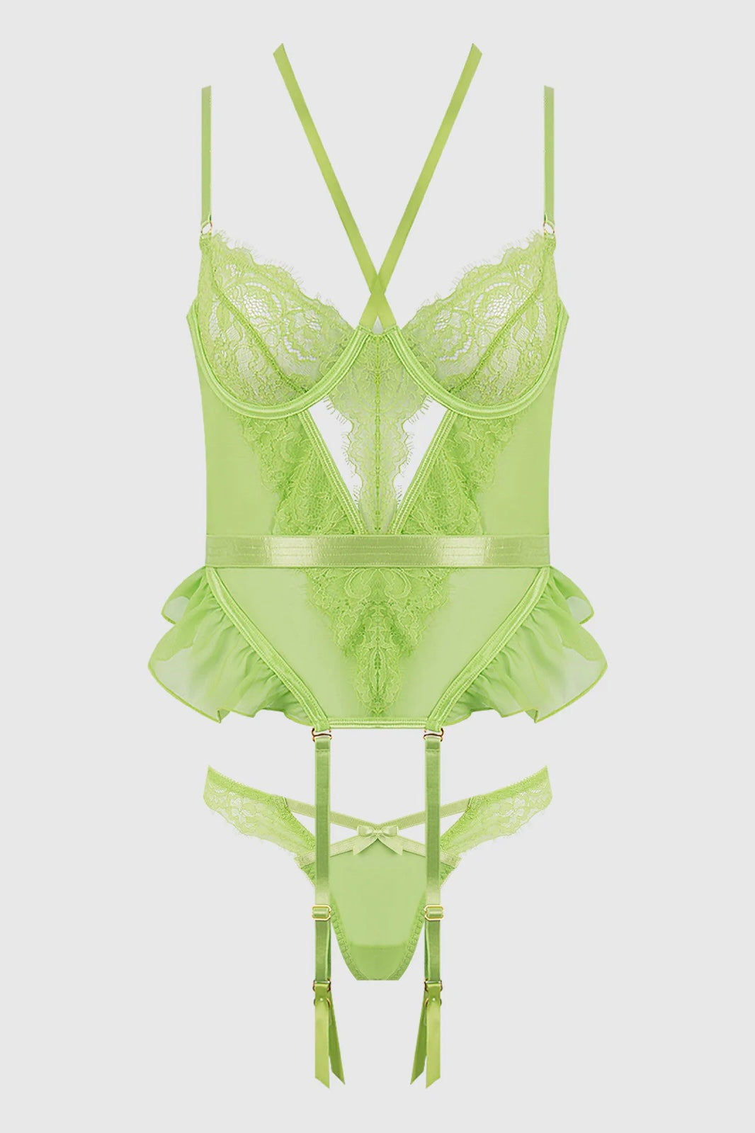 Plus size Shavon lace and chiffon bustier
