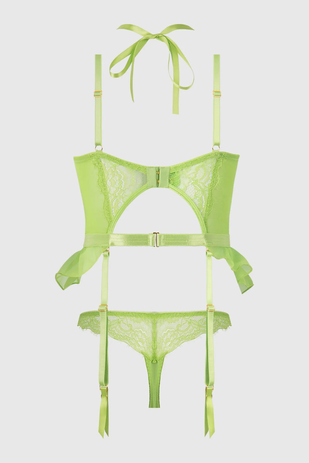 Plus size Shavon lace and chiffon bustier