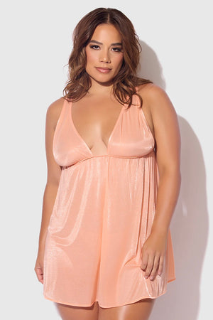 Yvonne peach babydoll