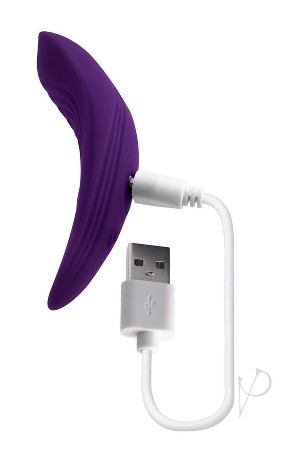 Playboy Our Little Secret Rechargeable Silicone Panty Vibe with Remote Control - Purple - CurvynBeautiful 