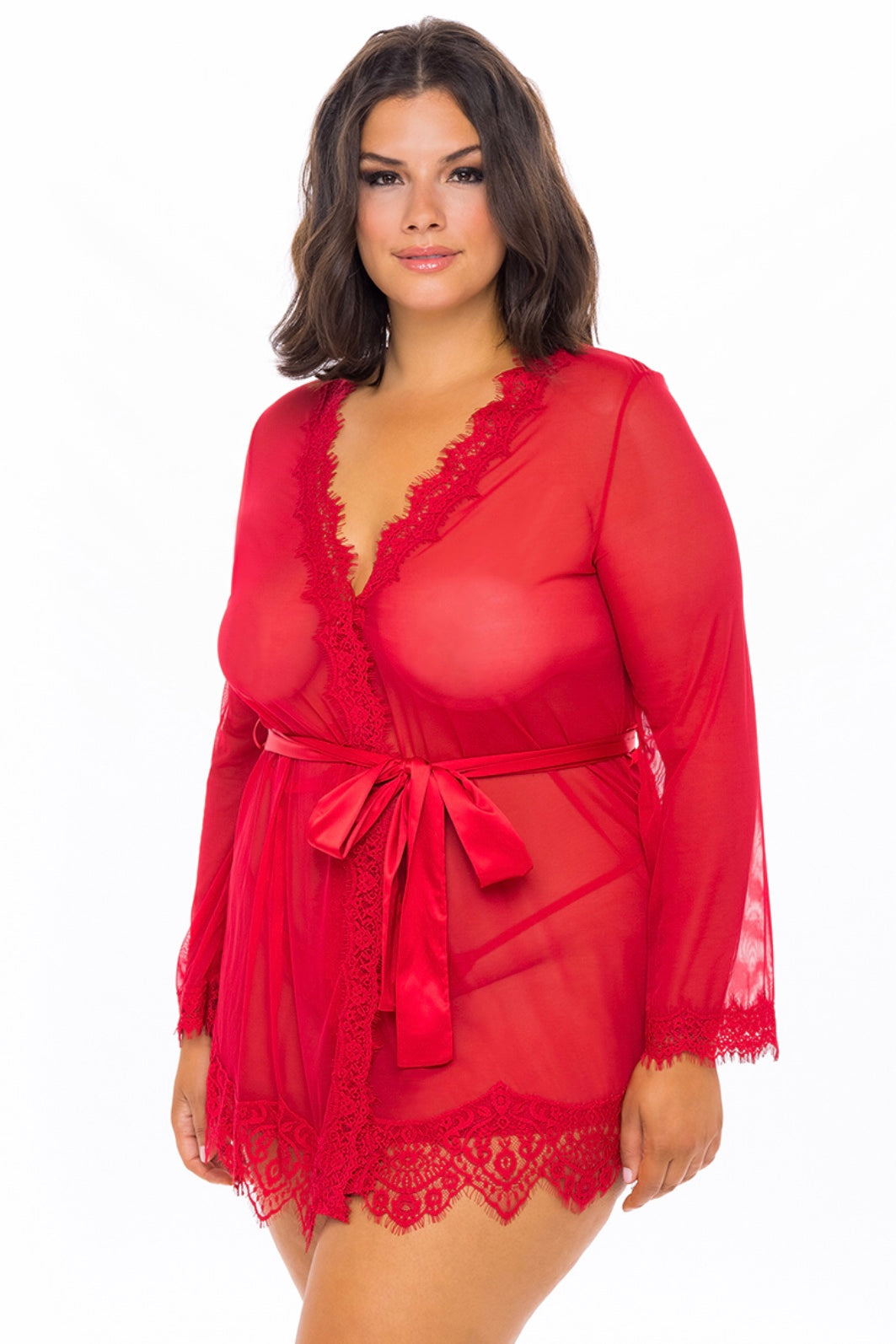 Eyelash robe red Provence - CurvynBeautiful 