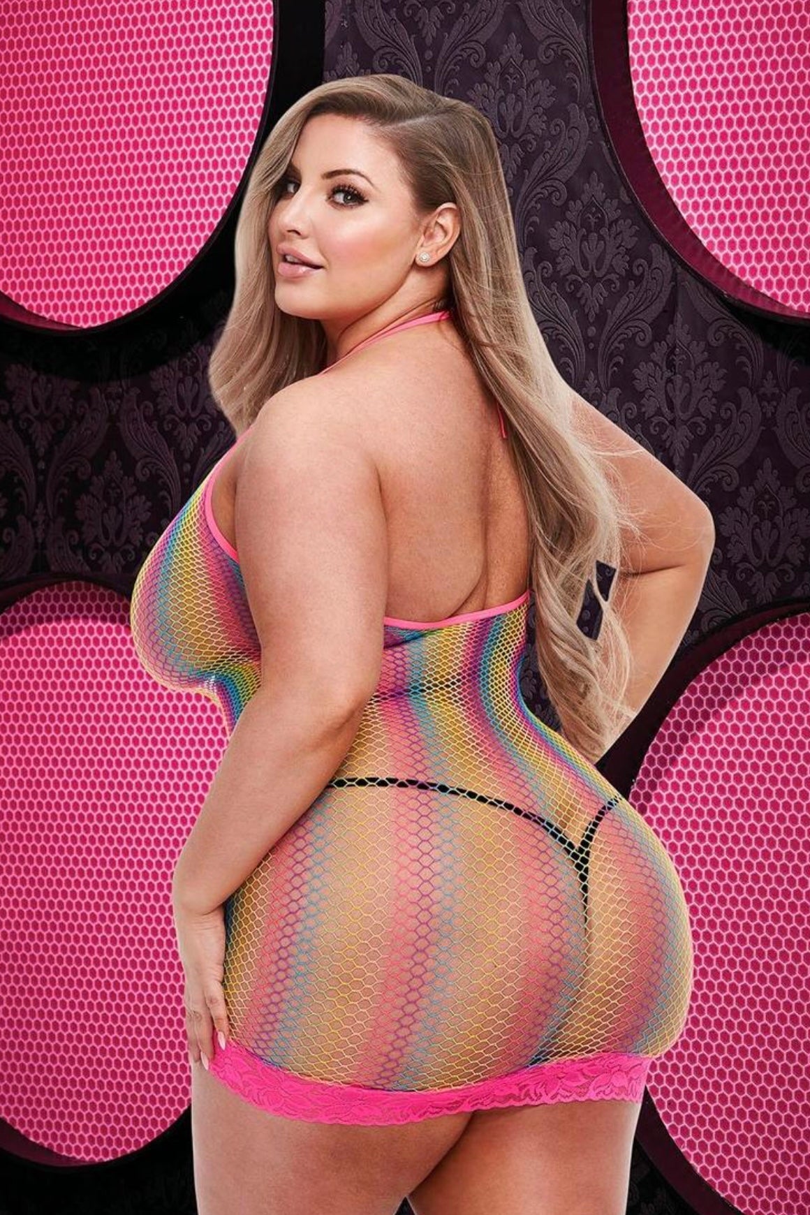 Sexy mini dress rainbow - CurvynBeautiful 
