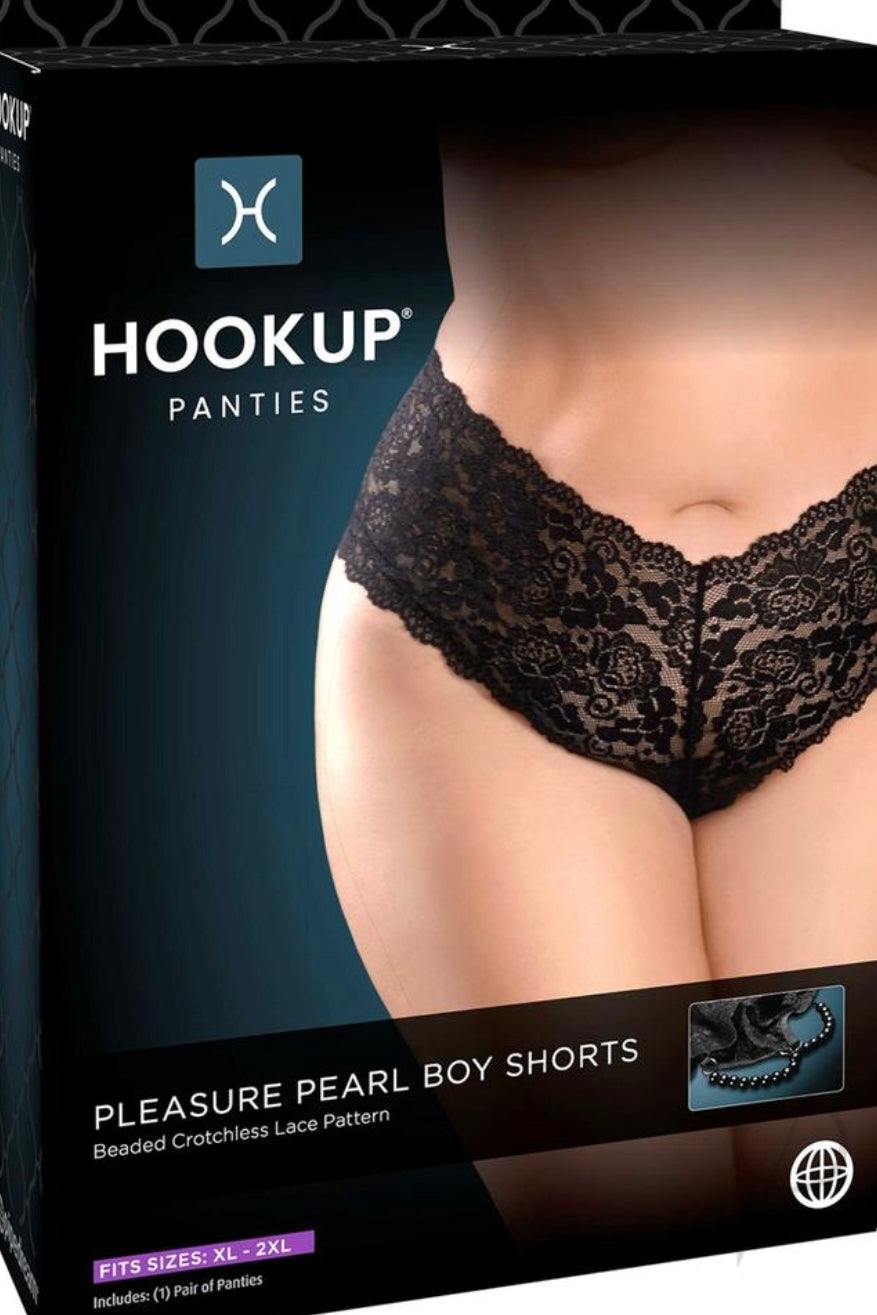 Hookup Panties Pleasure Pearl Boy Shorts - CurvynBeautiful 
