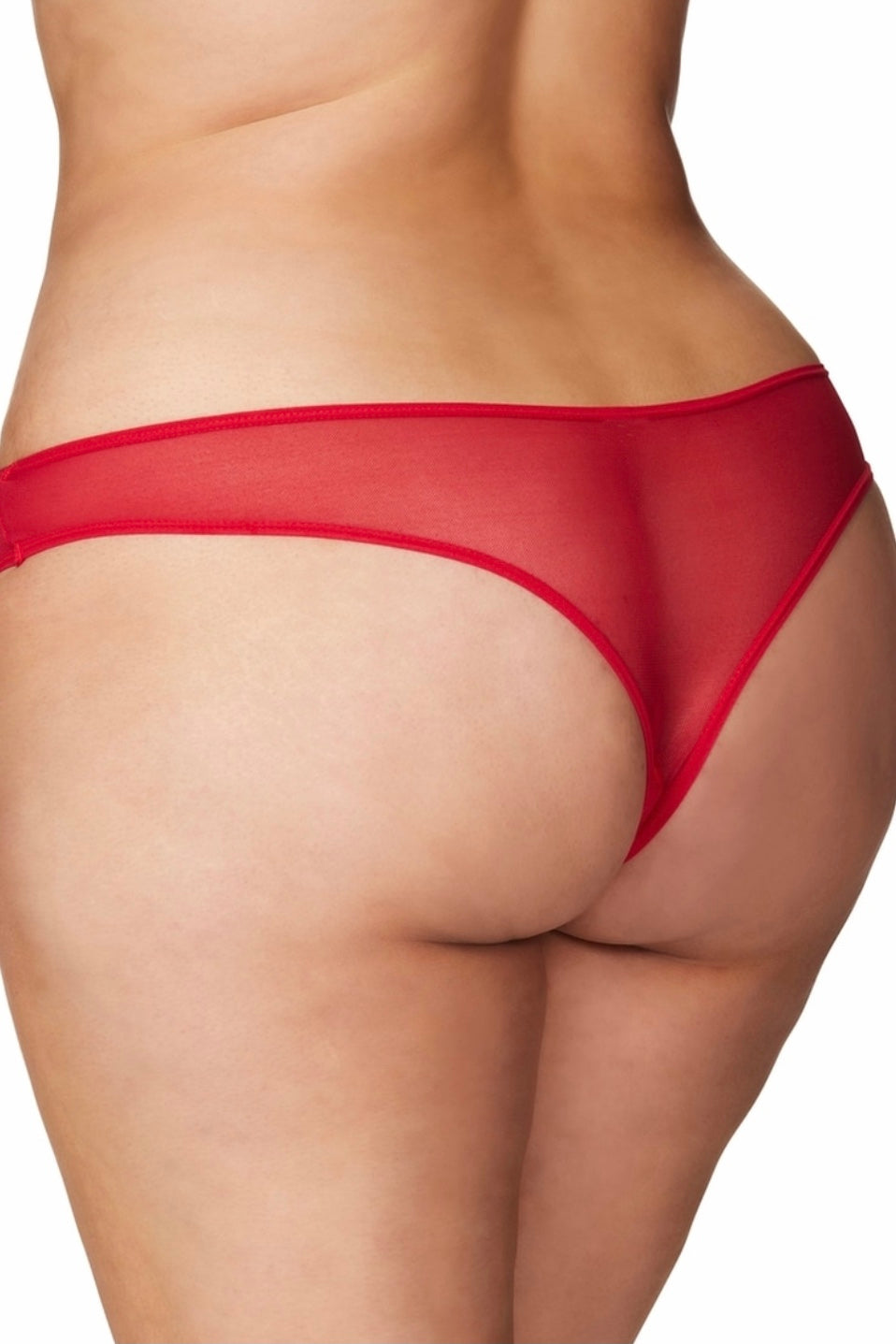 Crotchless Pearl Panty red - CurvynBeautiful 