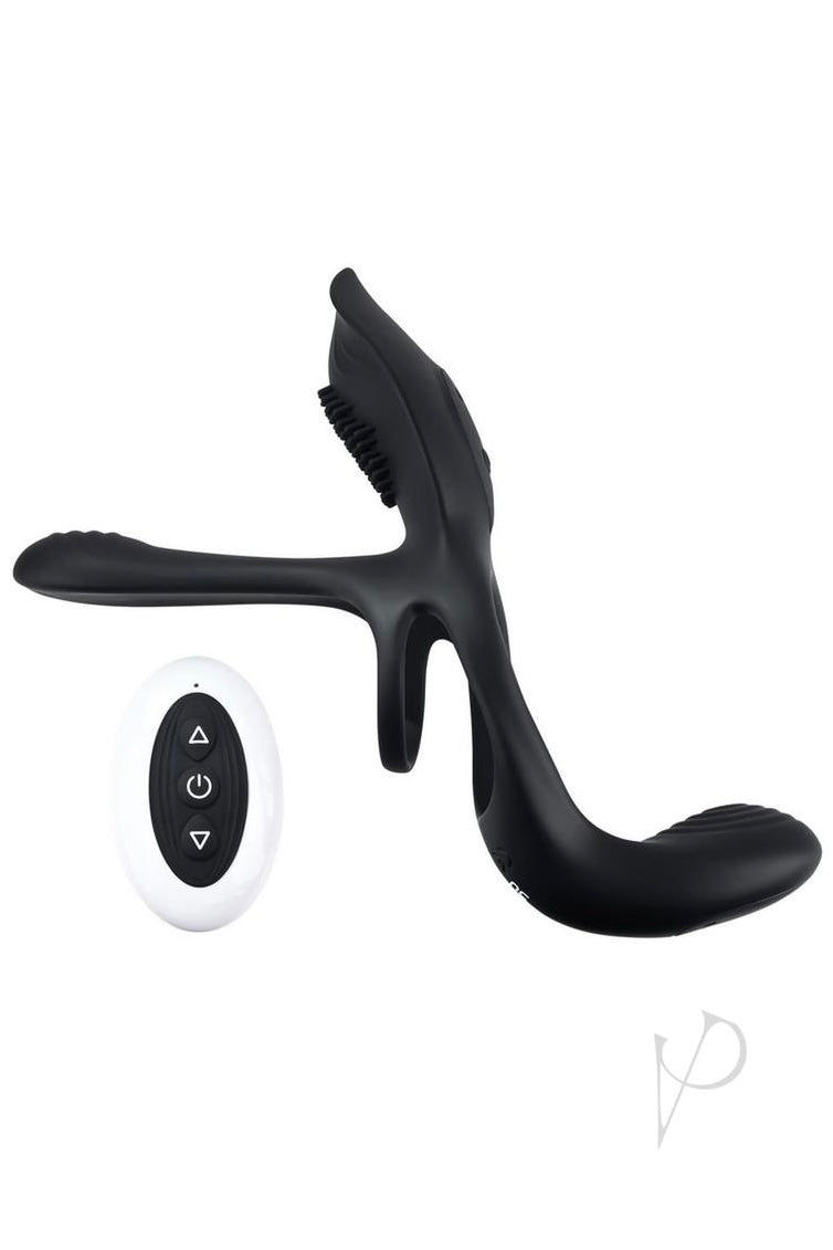 Playboy The 3 Way Rechargeable Silicone Cock Ring - Black - CurvynBeautiful 