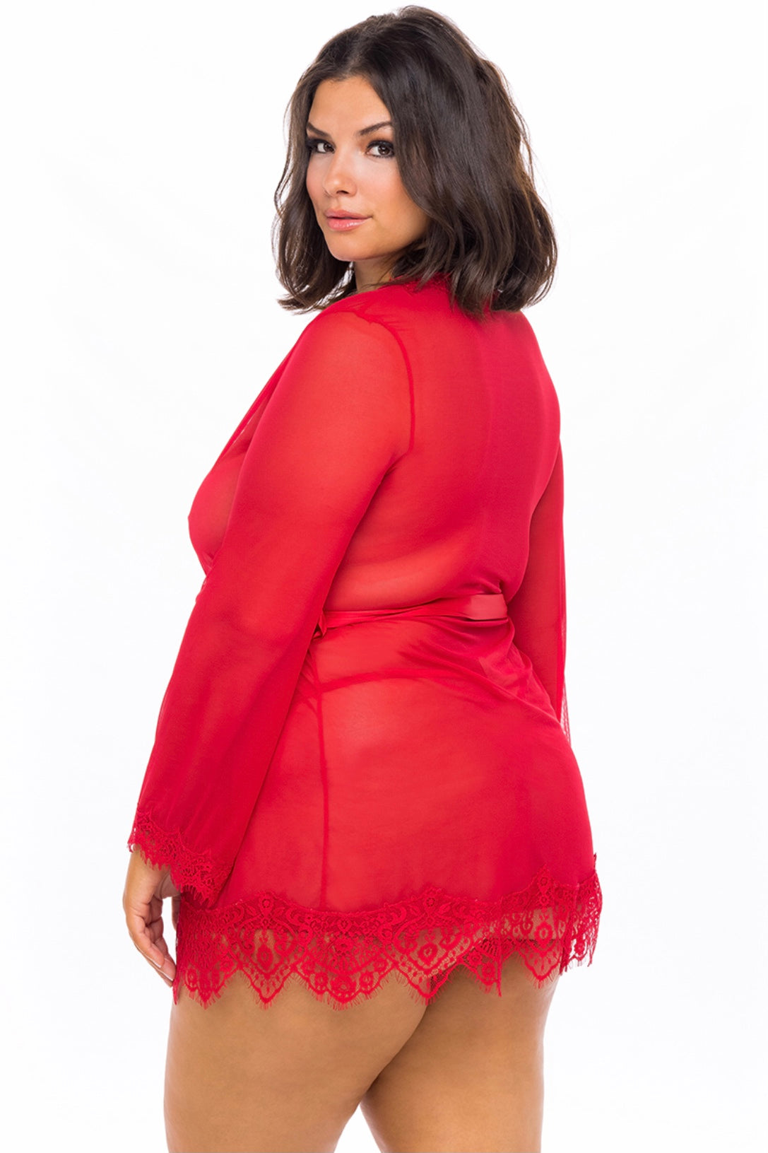 Eyelash robe red Provence - CurvynBeautiful 
